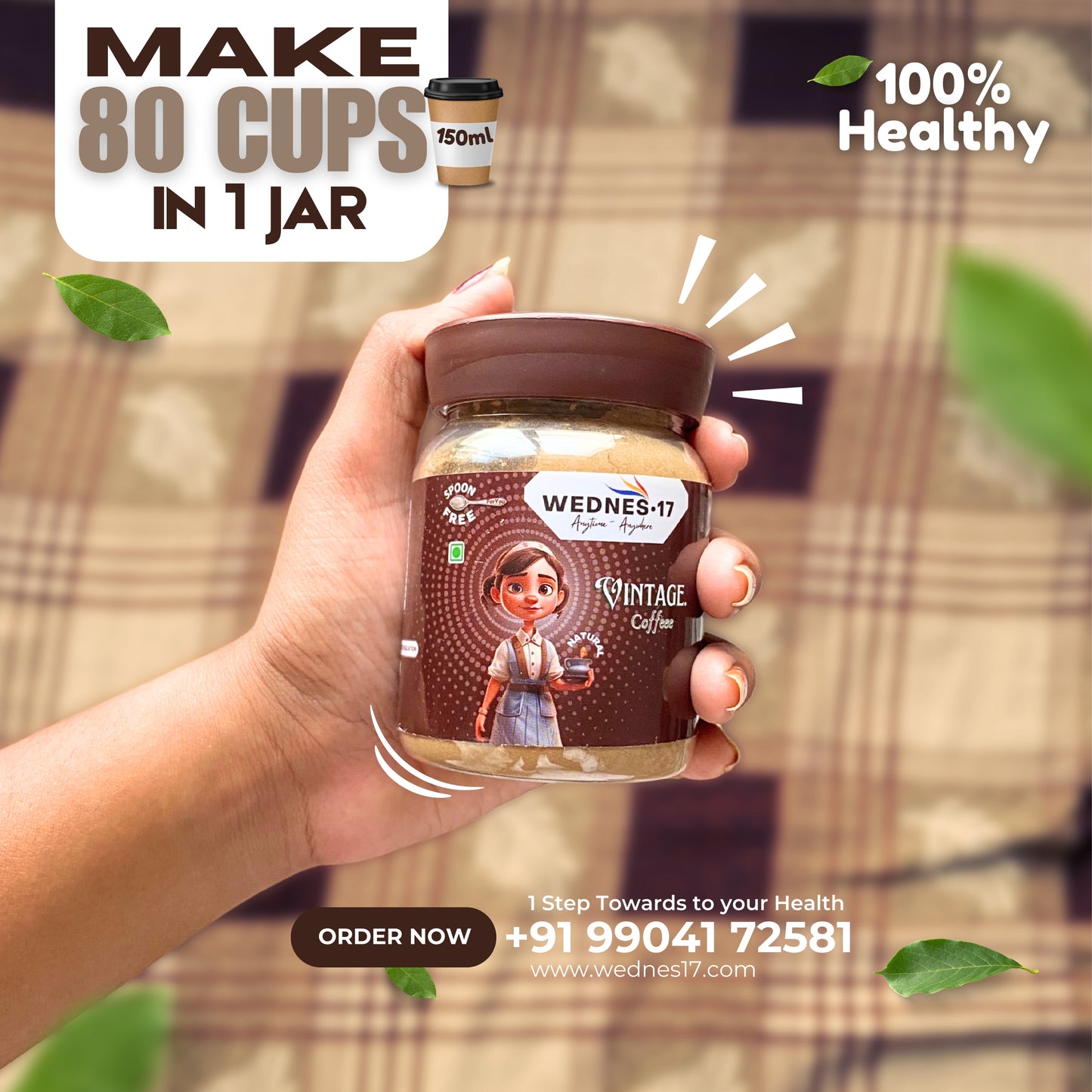 ☕Vintage Healthy Coffee-Jar